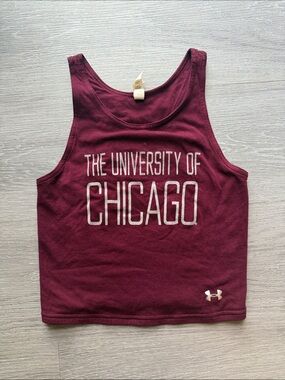 Maroon University of Chicago Under Armour Women's Crop Tank